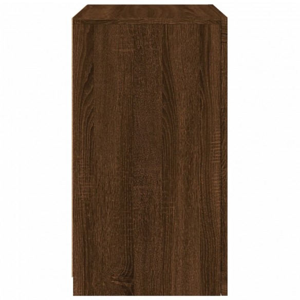 Armoire latérale avec lumières LED chêne marron bois ingénierie