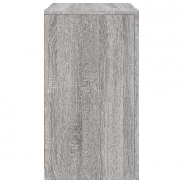 Armoire latérale et lumières LED sonoma gris bois d'ingénierie