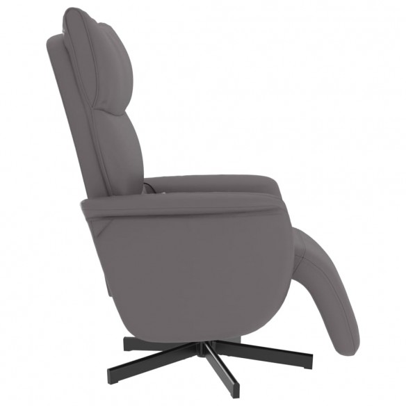 Fauteuil inclinable de massage repose-pieds gris similicuir