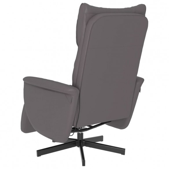 Fauteuil inclinable de massage repose-pieds gris similicuir