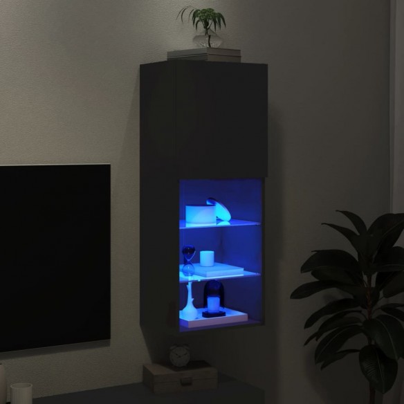 Meuble TV avec lumières LED noir 40,5x30x102 cm