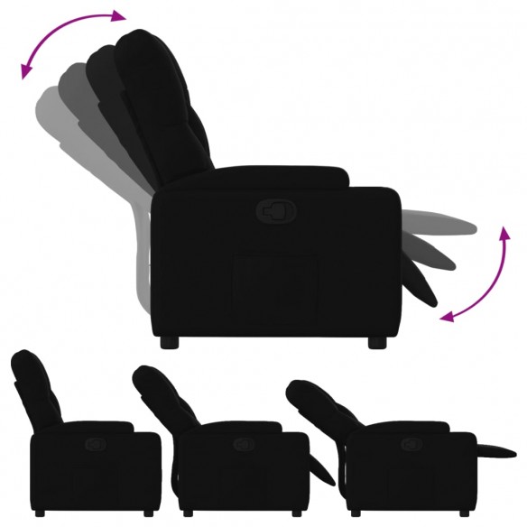 Fauteuil inclinable Noir Tissu