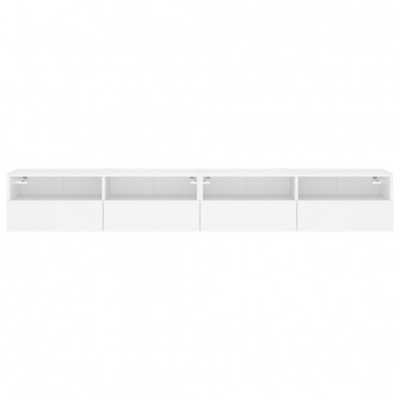 Meubles TV muraux 2 pcs blanc 100x30x30 cm bois d'ingénierie