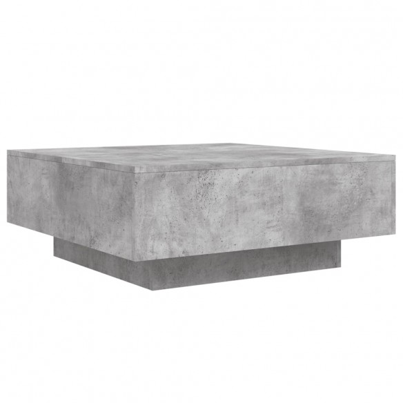 Table basse gris béton 80x80x31 cm bois d'ingénierie