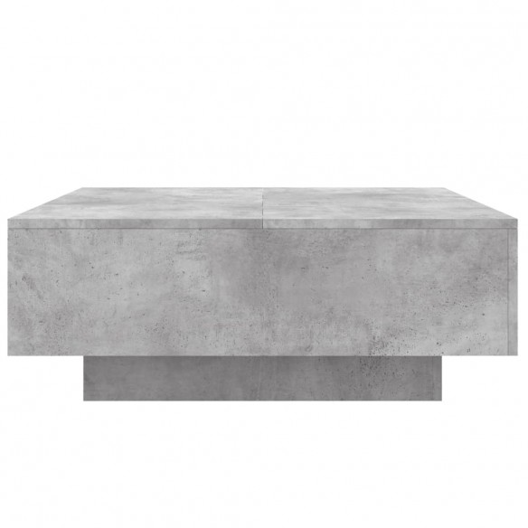 Table basse gris béton 80x80x31 cm bois d'ingénierie