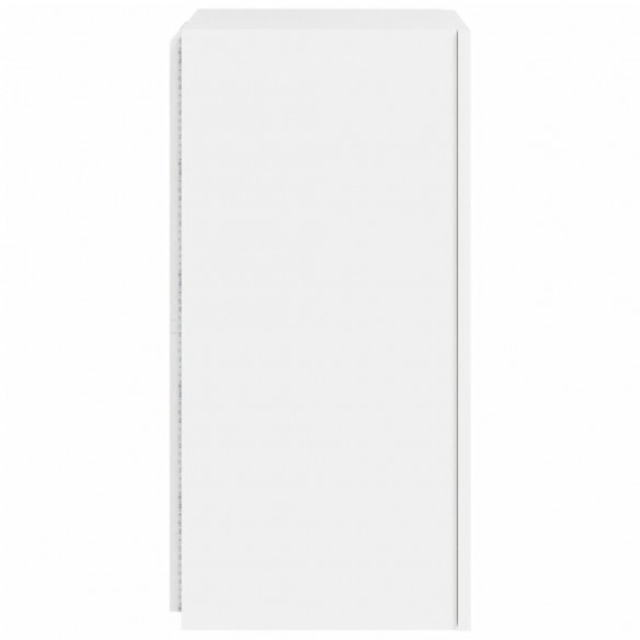 Meubles TV muraux avec lumières LED 2 pcs blanc 30,5x35x70 cm