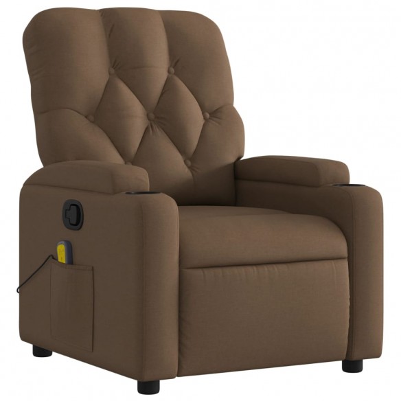 Fauteuil de massage inclinable Marron Tissu