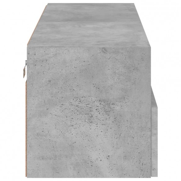 Meuble TV mural gris béton 100x30x30 cm bois d'ingénierie