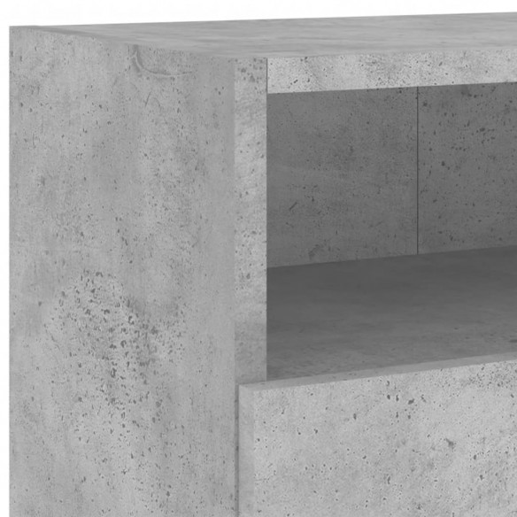 Meuble TV mural gris béton 100x30x30 cm bois d'ingénierie