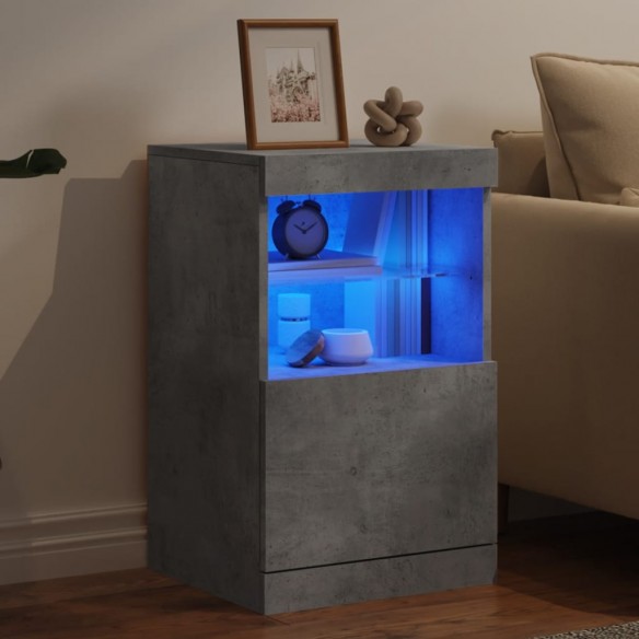 Buffet avec lumières LED gris béton 41x37x67 cm