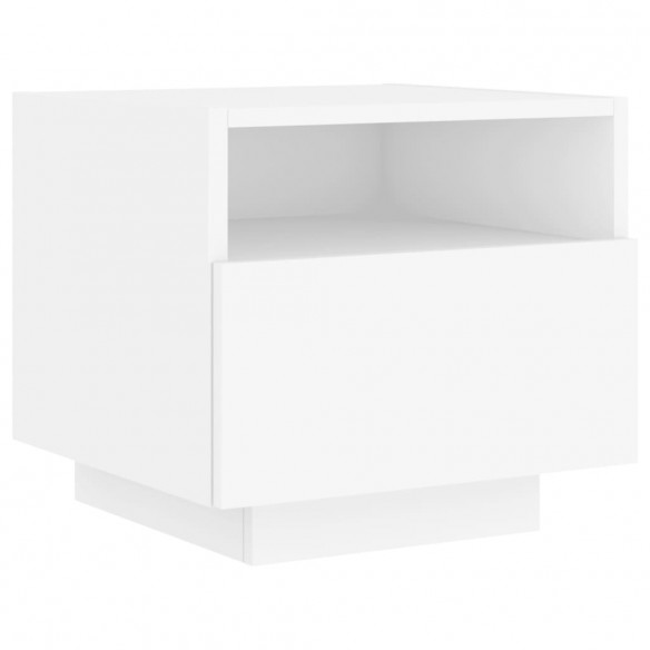 Table de chevet avec lumières LED blanc 40x39x37 cm