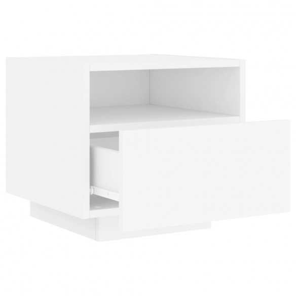 Table de chevet avec lumières LED blanc 40x39x37 cm