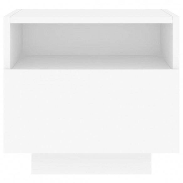 Table de chevet avec lumières LED blanc 40x39x37 cm