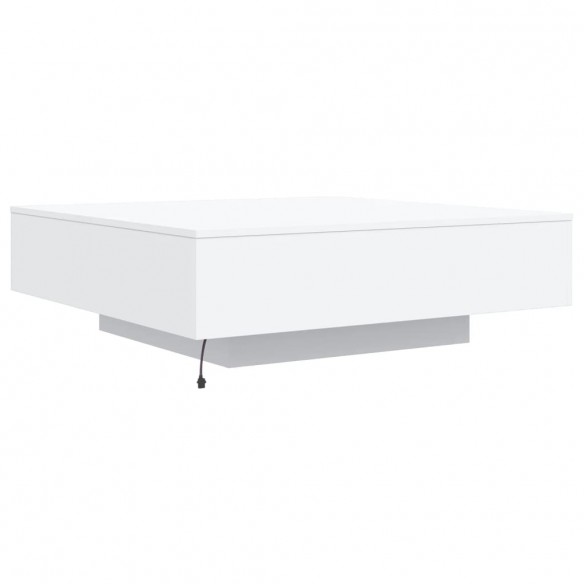 Table basse avec lumières LED blanc 100x100x31 cm