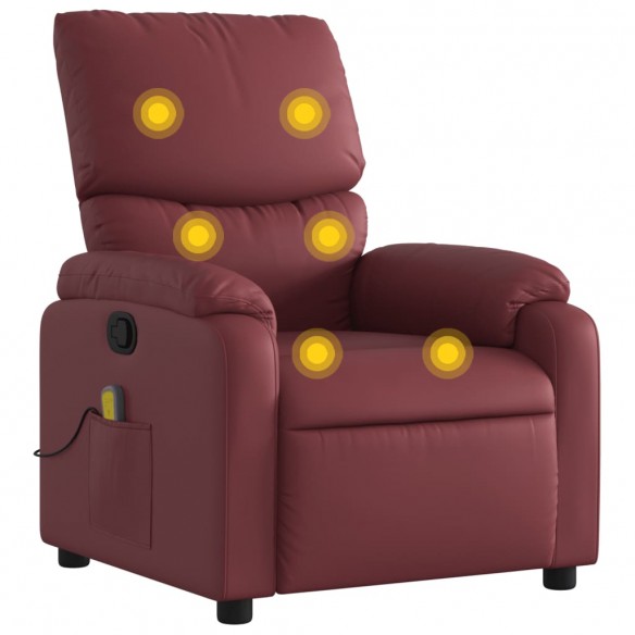 Fauteuil de massage inclinable Rouge bordeaux Similicuir