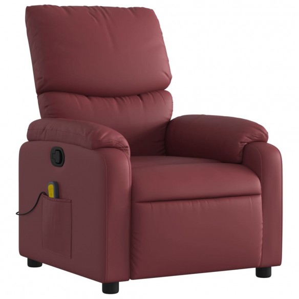 Fauteuil de massage inclinable Rouge bordeaux Similicuir