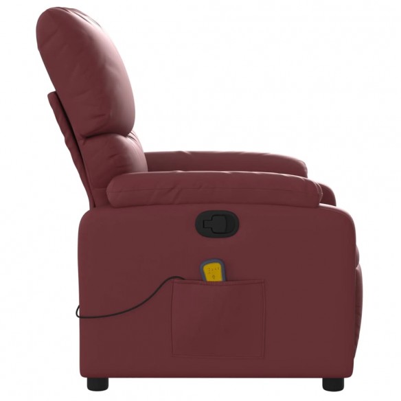 Fauteuil de massage inclinable Rouge bordeaux Similicuir