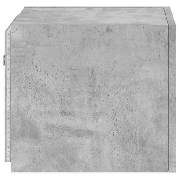 Meubles TV muraux et lumières LED 2pcs gris béton 30,5x35x30 cm