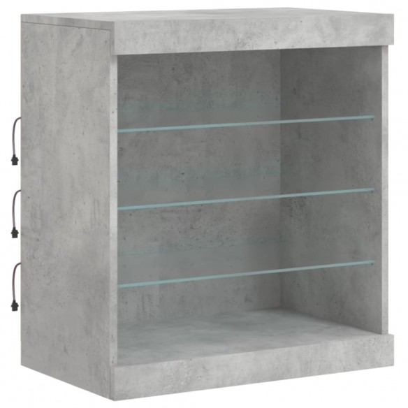 Buffet avec lumières LED gris béton 142,5x37x67 cm