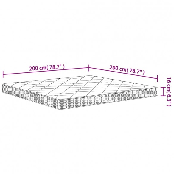 Matelas en mousse moyennement doux 200x200 cm