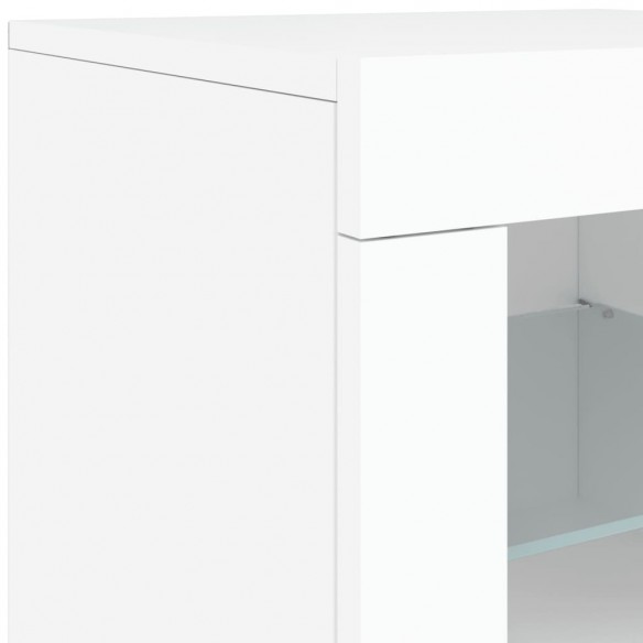 Buffet avec lumières LED blanc 202x37x67 cm