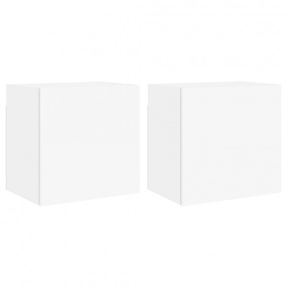 Meubles TV muraux 2 pcs blanc 40,5x30x40 cm bois d'ingénierie