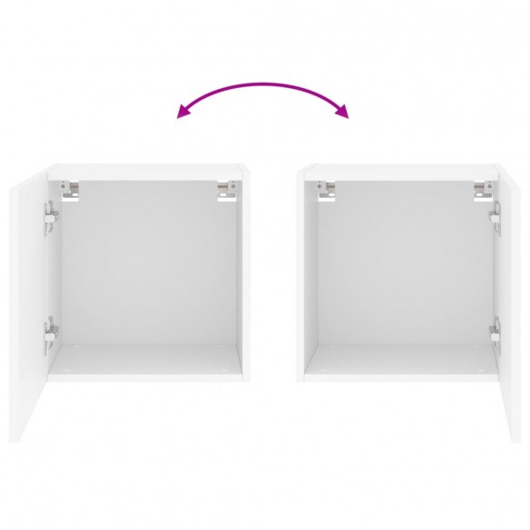 Meubles TV muraux 2 pcs blanc 40,5x30x40 cm bois d'ingénierie