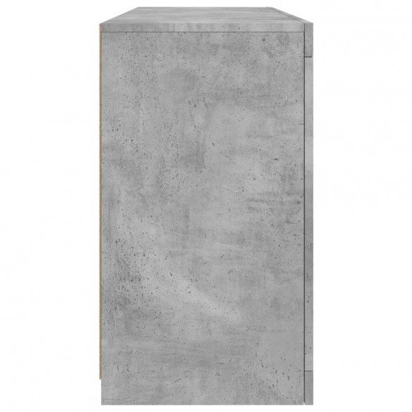 Buffet avec lumières LED gris béton 142,5x37x67 cm