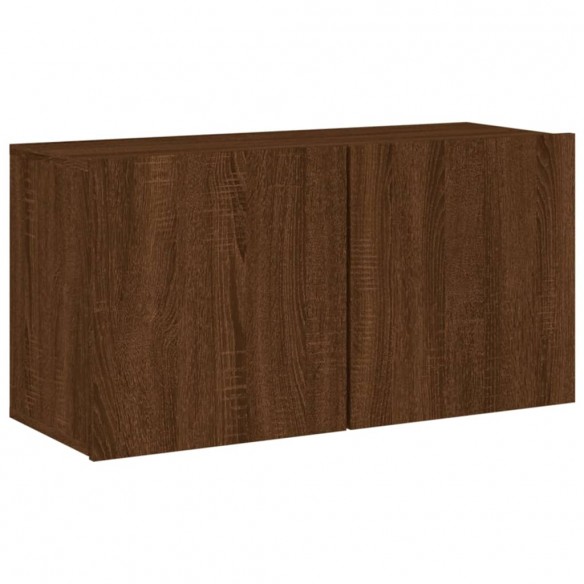 Unités murales TV 4 pcs chêne marron bois d'ingénierie