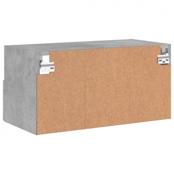 Meuble TV mural gris béton 60x30x30 cm bois d'ingénierie