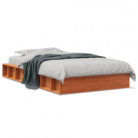 Cadre de lit cire marron 90x190 cm bois de pin massif