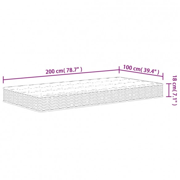 Matelas à ressorts bonnell moyen 100x200 cm