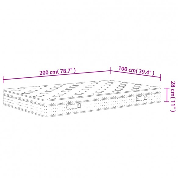 Matelas à ressorts ensachés moyen plus 100x200 cm