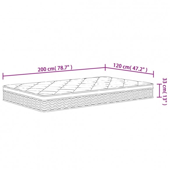 Matelas à ressorts ensachés moyen plus 120x200 cm