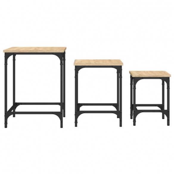 Tables basses gigognes 3 pcs chêne sonoma bois d'ingénierie