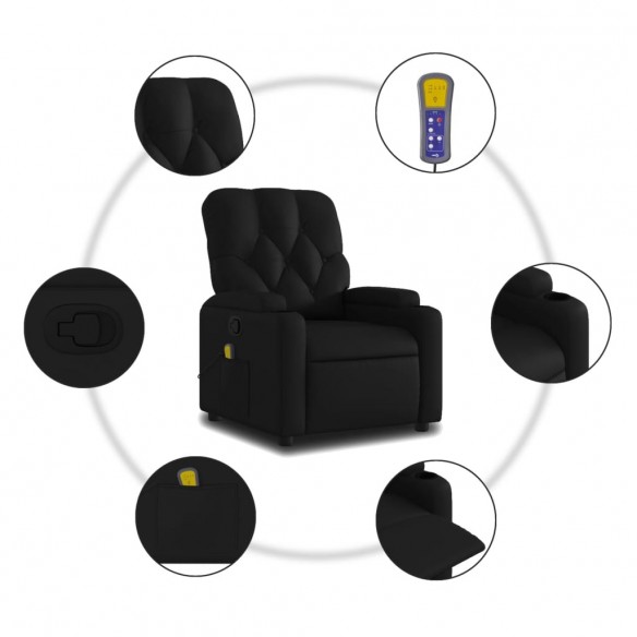 Fauteuil de massage inclinable Noir Similicuir