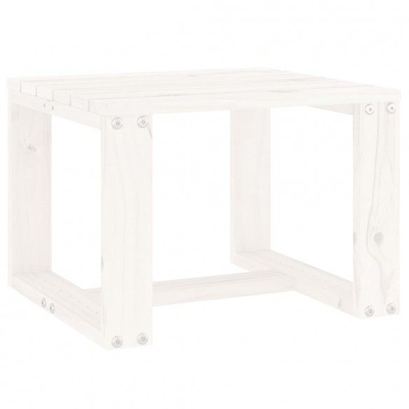 Table d'appoint de jardin blanc 40x38x28,5cm bois massif de pin