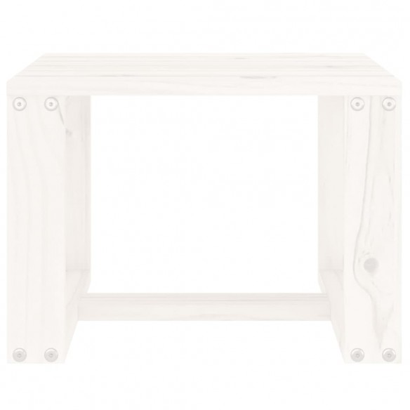 Table d'appoint de jardin blanc 40x38x28,5cm bois massif de pin