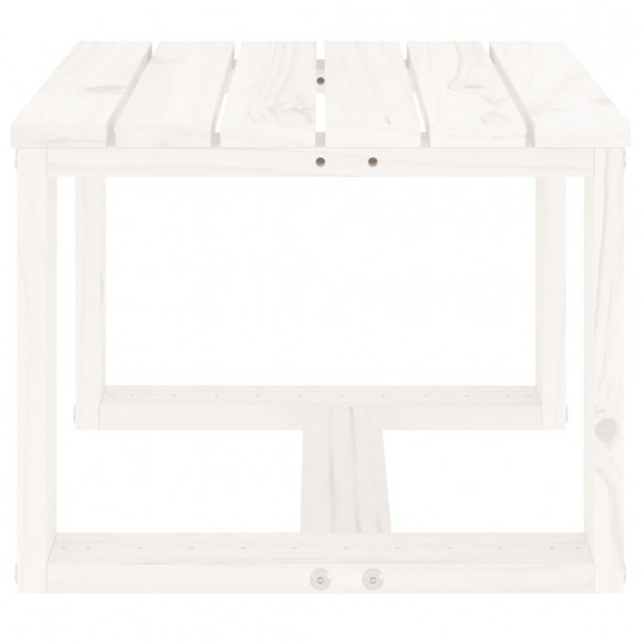 Table d'appoint de jardin blanc 40x38x28,5cm bois massif de pin