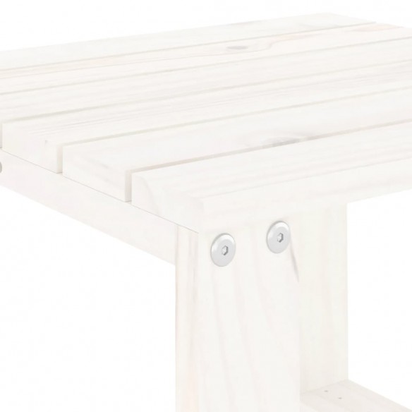 Table d'appoint de jardin blanc 40x38x28,5cm bois massif de pin