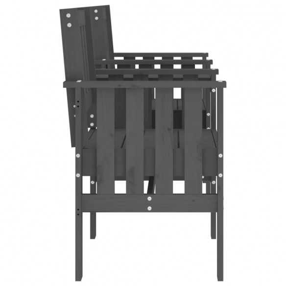 Banc de jardin avec table 2 places gris bois massif de pin