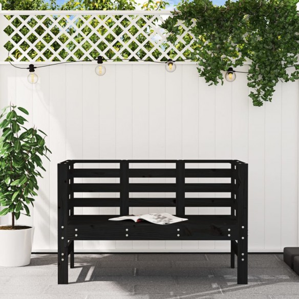 Banc de jardin noir 111,5x53x71 cm bois massif de pin