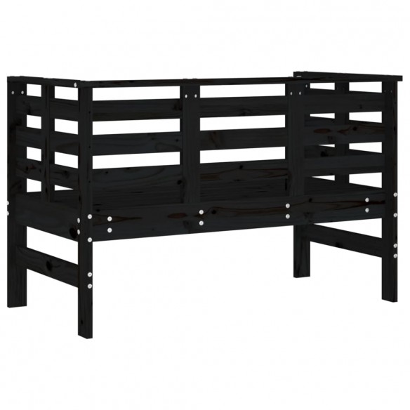 Banc de jardin noir 111,5x53x71 cm bois massif de pin