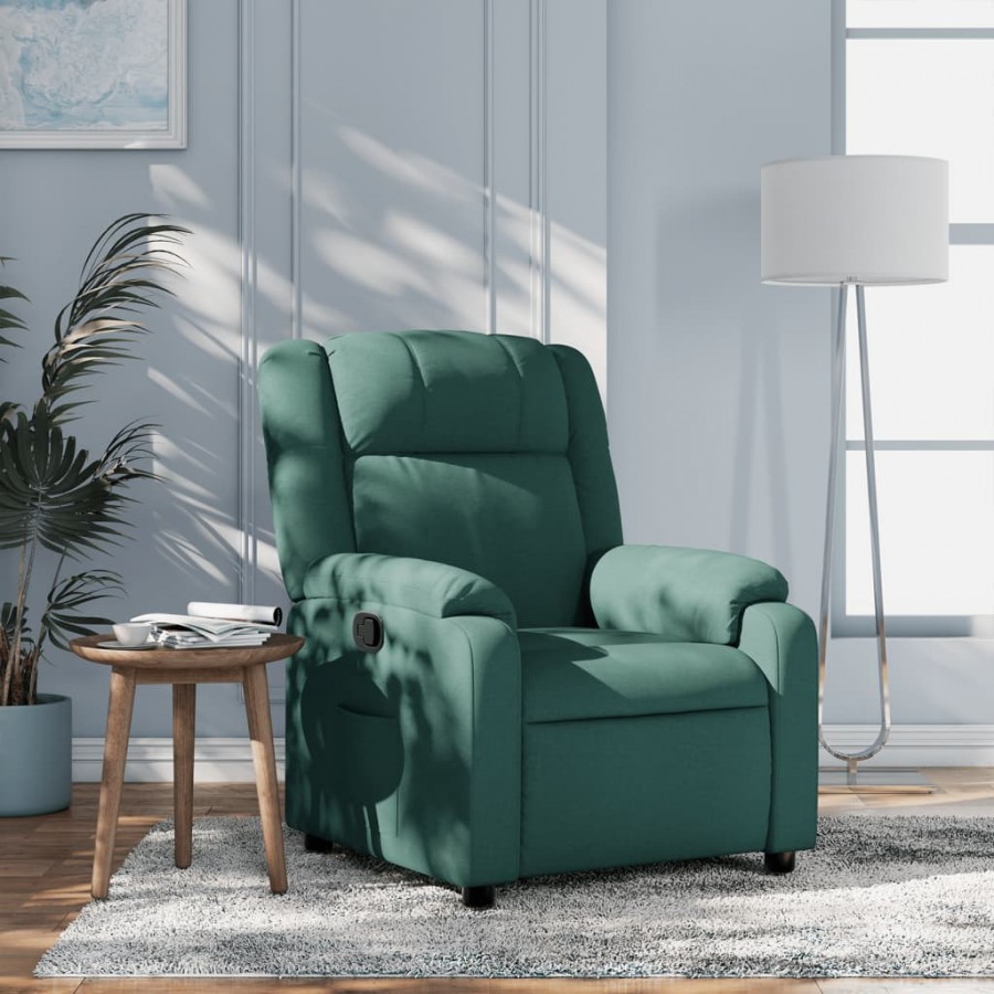 Fauteuil inclinable Vert foncé Tissu