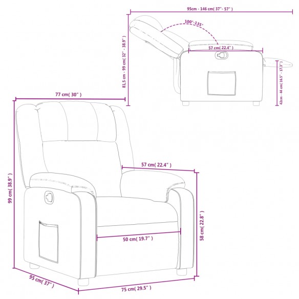 Fauteuil inclinable Vert foncé Tissu