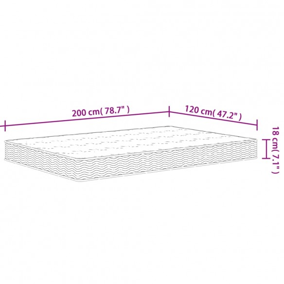 Matelas à ressorts bonnell moyen 120x200 cm