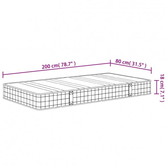 Matelas à ressorts bonnell moyen 80x200 cm