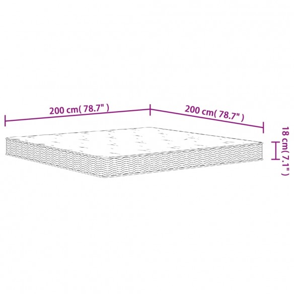 Matelas à ressorts bonnell moyen 200x200 cm