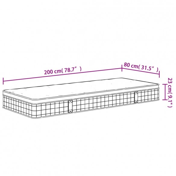 Matelas à ressorts bonnell moyen 80x200 cm