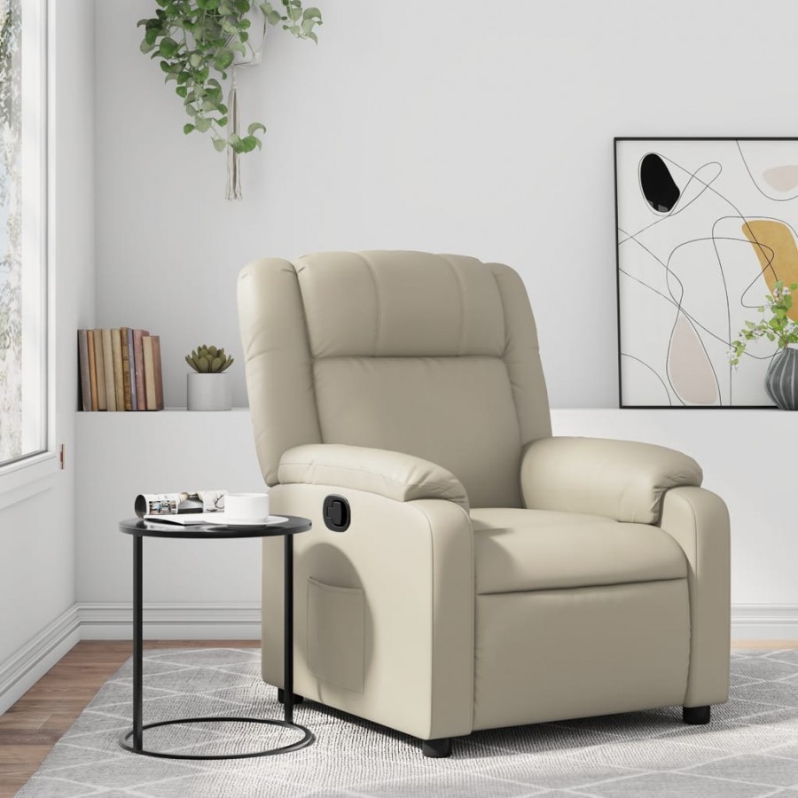 Fauteuil inclinable Crème Similicuir